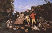 Gustave Courbet Hunter-s picnic oil on canvas